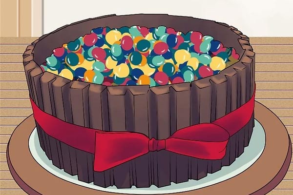 تزیین کیک با آبنبات و شکلات