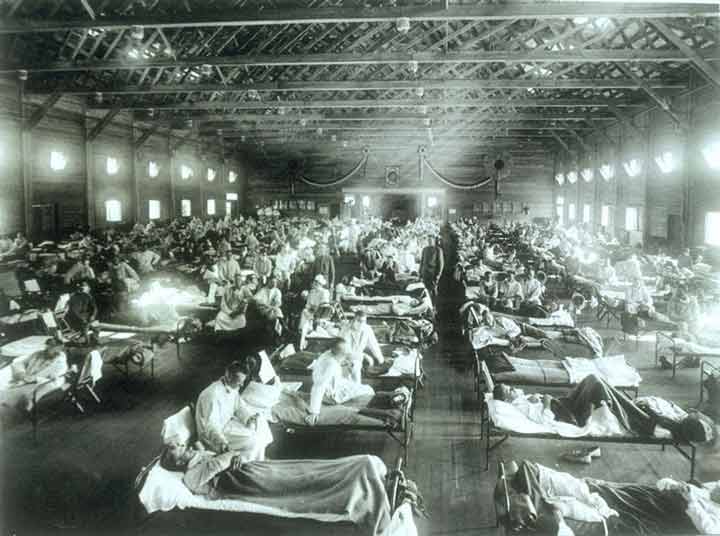 قربانیان آنفولانزای سال ۱۹۱۸ در 
